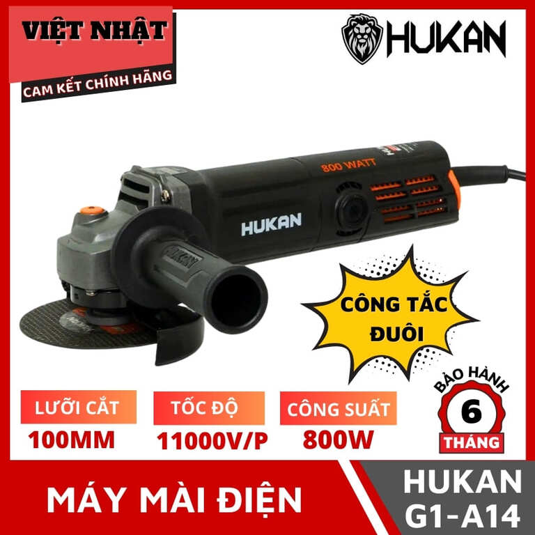 Máy mài điện Hukan G1-A14, sử dụng công tắc đuôi, công suất 800w 1 10