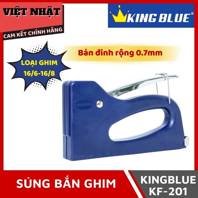 Súng bắn ghim Kingblue KF-201, loại ghim 16/6-16/8, bản đinh rộng 0.7mm 1 17