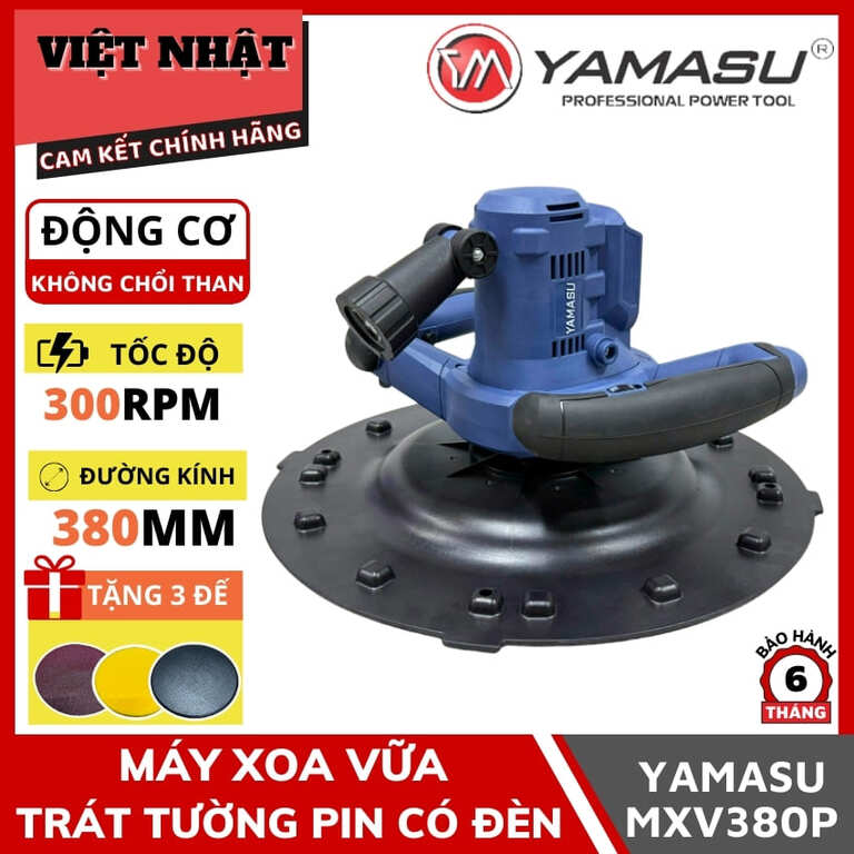Máy xoa vữa trát trường cầm tay Yamasu MXV380P, động cơ không chổi than-Điện Máy Việt Nhật 1 4