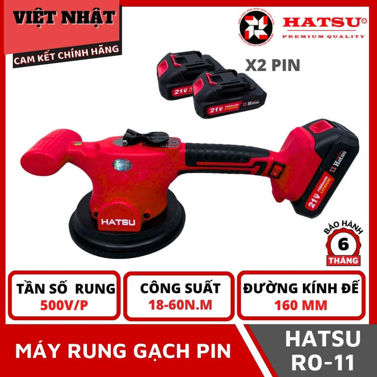 Máy rung gach Hatsu R0-11, tần số rung 500v/p, công suất 60N.m, đường kính đế 160mm 1 42