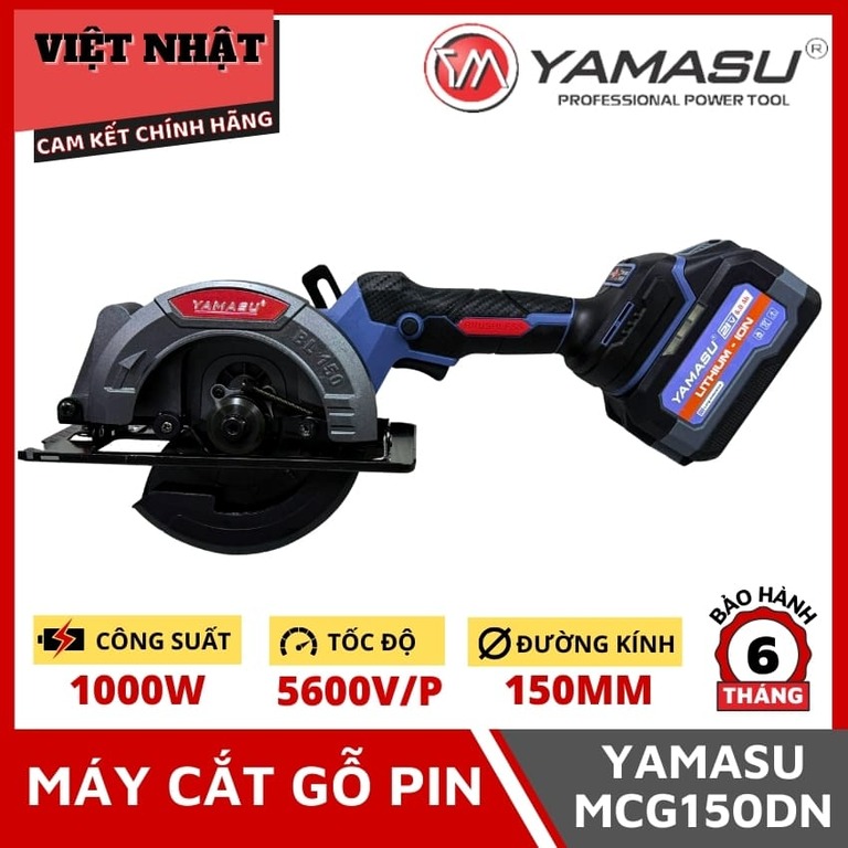 Máy cắt gỗ pin Yamasu MCG150DN, công suất 1000w, tốc độ 5600v/p 1 6