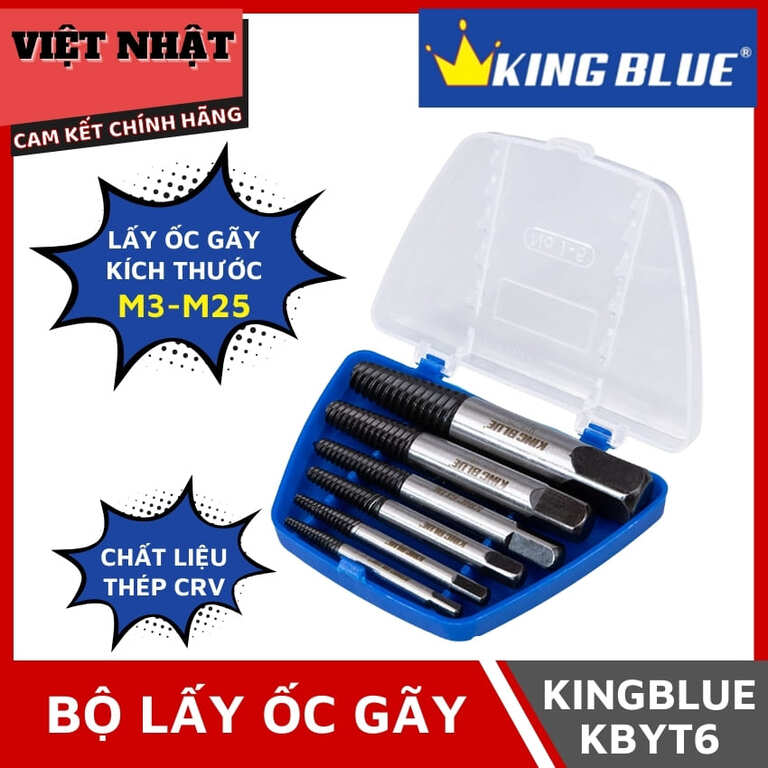 Bộ lấy ốc gãy Kingblue KBYT6, kích thước M3-M25-Điện Máy Việt nhật 1 8