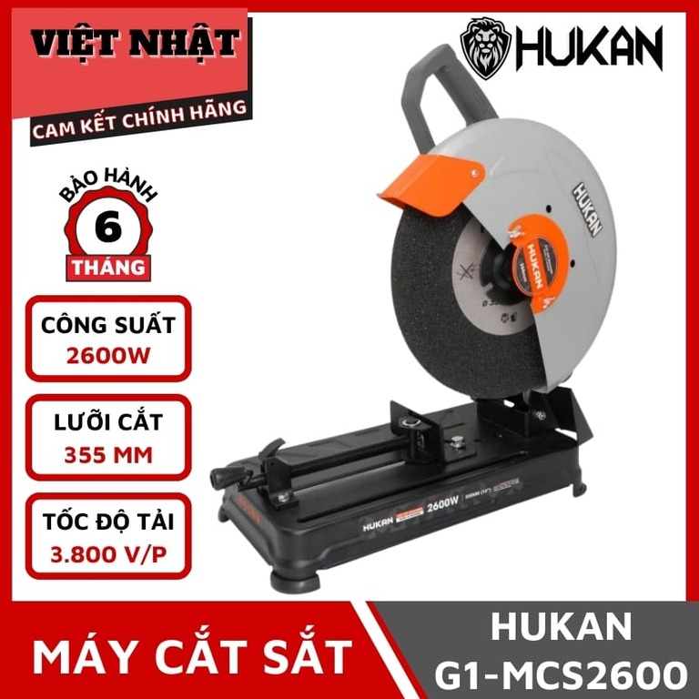 Máy cắt sắt Hukan G1-MCS2600 bảo hành 6 tháng, công suất 2600w, lưỡi cắt 355mm, tốc độ tải 3800v/p 1 93