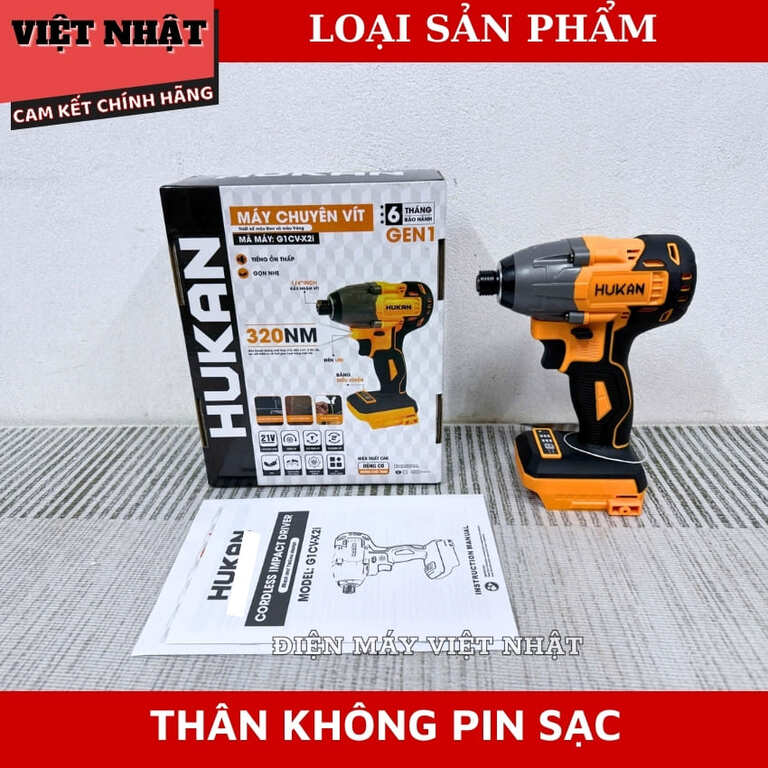 Máy chuyên vít Hukan G1CV-X2i, lực siết 320N.M, có đèn LED siêu sáng, bảo hành 6 tháng 10 17