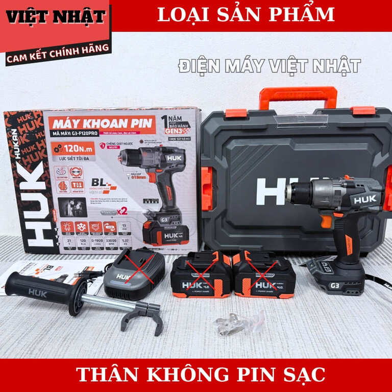 Máy Khoan Hukan G3-F120PRO Lực Siết 120N.m Anti Kickback Chống Lật Cổ Tay Hiệu Suất Cao An Toàn Khi Sử Dụng 11 10