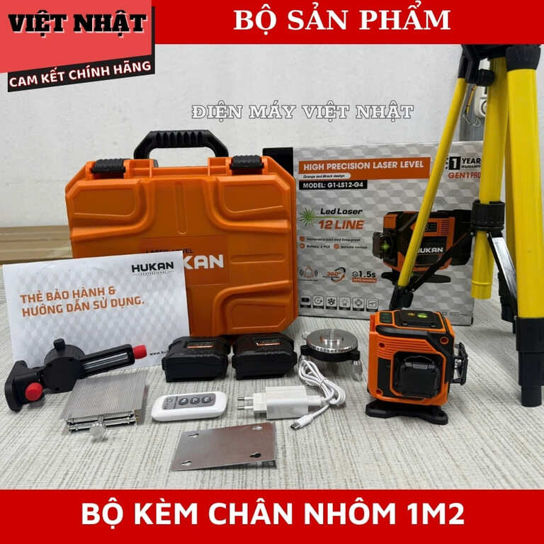 Máy cân bằng laser 12 tia xanh Hukan G1-LS12-G4, x2 pin lớn, khung kính xoay 360 độ 13 1