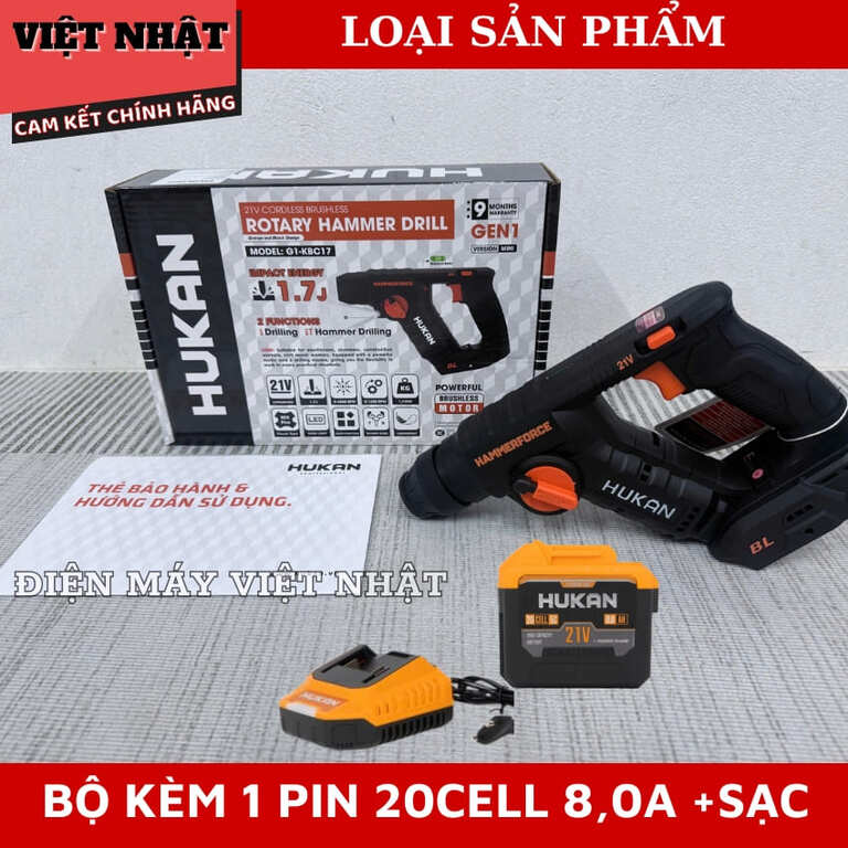 Máy khoan bê tông mini 2 chức năng Hukan G1-KBC17-Điện Máy Việt Nhật 13 3