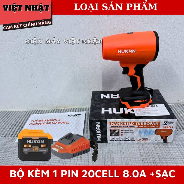 Thân máy thổi phản lực 21V Hukan G1 - TPL778,Không chổi than, Công suất 1080w, Tốc độ 50.000v/p,Áp lực gió: 1600g 14 3