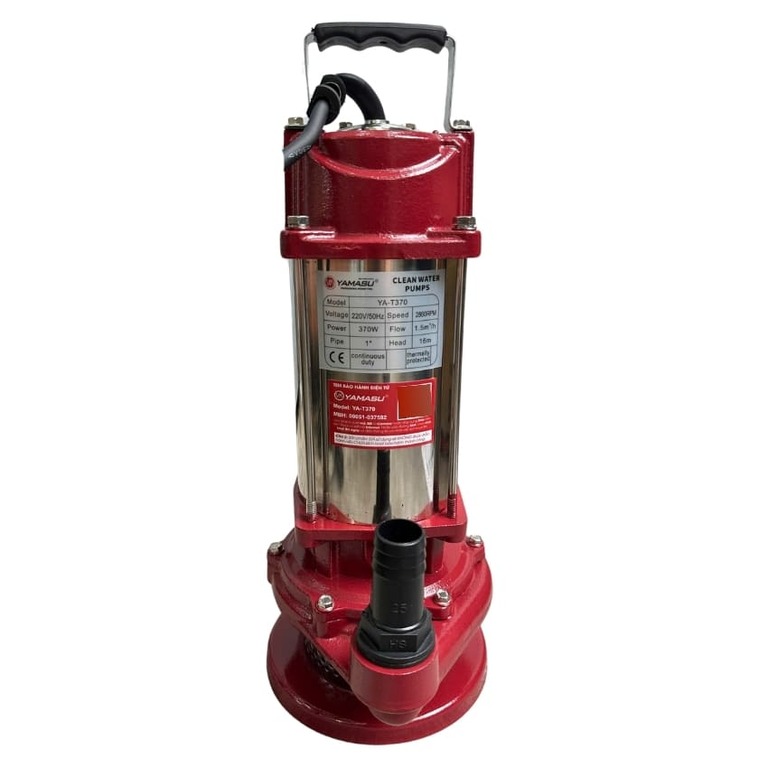 Máy bơm thả chìm nước sạch thân inox Yamasu YA-T370 có chắn rác inox, công suất 370w, cột áp 16m, đường kính 25.4mm 2 109
