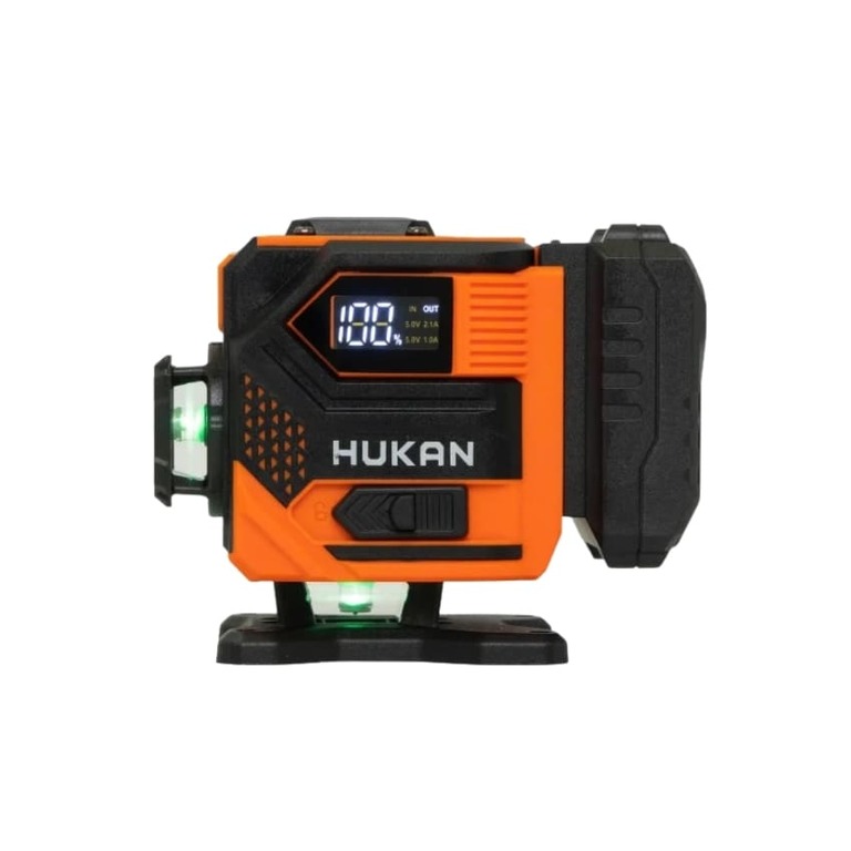 Máy cân bằng laser 12 tia xanh Hukan G1-LS12-G4, x2 pin lớn, khung kính xoay 360 độ 2 3