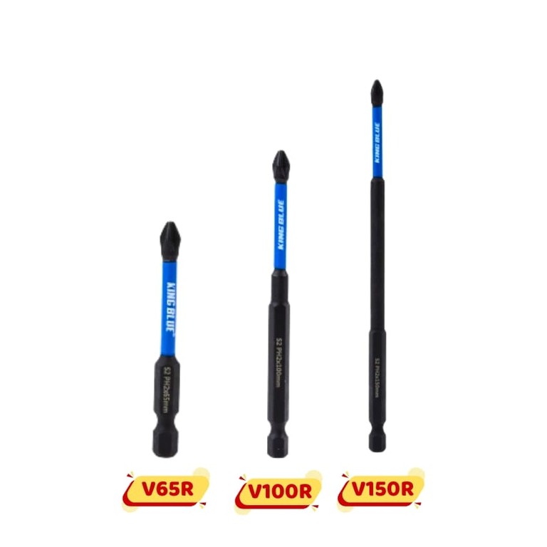 Mũi bắn vít chống trượt Kingblue PH2, kích thước 1/4 inch, V65R-V100R-150R 2 33