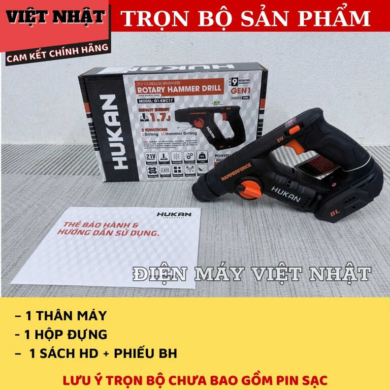 Máy khoan bê tông mini 2 chức năng Hukan G1-KBC17-Điện Máy Việt Nhật 3 20