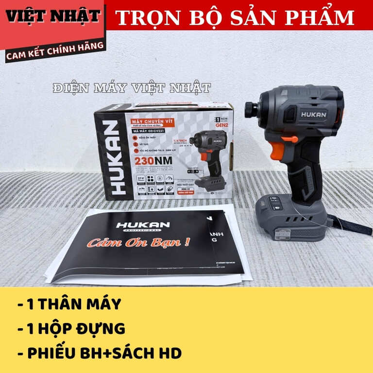 Máy chuyên vít Hukan G2-CV231, lực siết 230N.m, đầu vít 1/4inch, động cơ không chổi than 3 31
