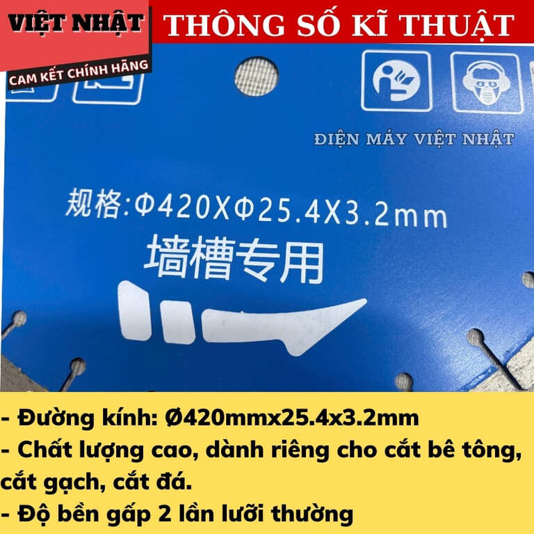 Lưỡi cắt Caowang 420mm dành riêng cho máy cắt rãnh tường, bền gấp 2 lần lưỡi thông thường 3 37