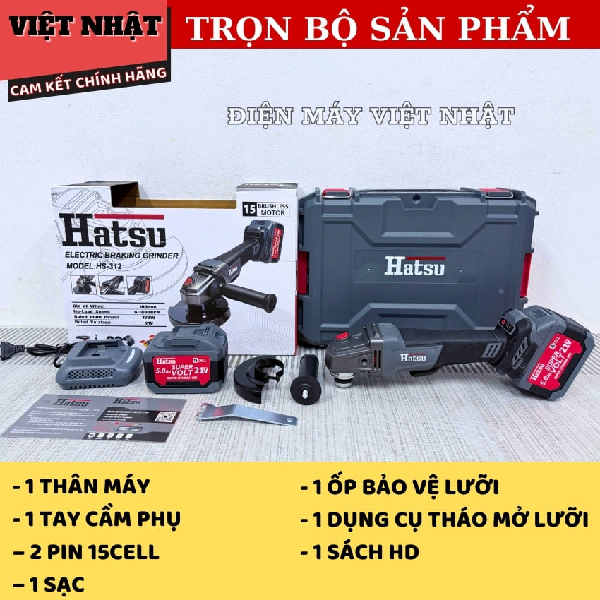 Máy mài Hatsu HS-312 chống khởi động lại, tốc độ tải 8.500v/p, đường kính lưỡi 10mm 3 40
