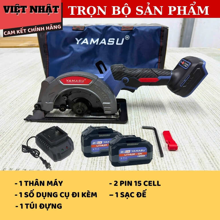 Máy cắt gỗ pin Yamasu MCG150DN, công suất 1000w, tốc độ 5600v/p 3 6