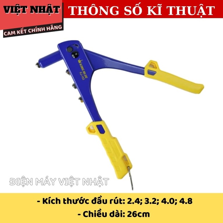 Kìm rút đinh Kingblue KJ-103 dài 26cm, kích thước đầu rút: 2.4; 3.2; 4.0; 4.8 4 103