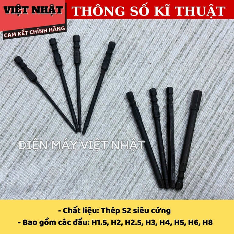 Bộ đầu lục giác Kingblue L8100E, kích thước H1.5-H8, sử dụng thép S2 4 9