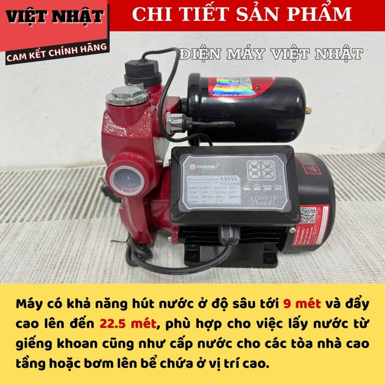 Máy bơm nước tăng áp Yamasu YA-F180TA bảo hành 12 tháng, công suất 150w, chống nước IP44, tốc độ quay 2860RPM 5 113