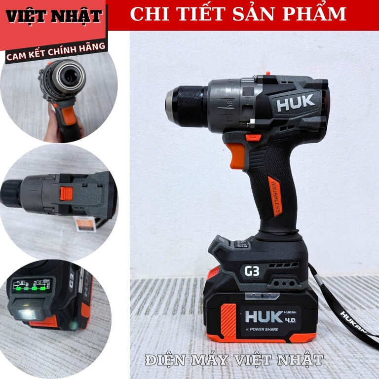 Máy Khoan Hukan G3-F120PRO Lực Siết 120N.m Anti Kickback Chống Lật Cổ Tay Hiệu Suất Cao An Toàn Khi Sử Dụng 5 27