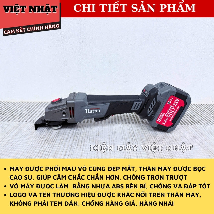 Máy mài Hatsu HS-312 chống khởi động lại, tốc độ tải 8.500v/p, đường kính lưỡi 10mm 5 40