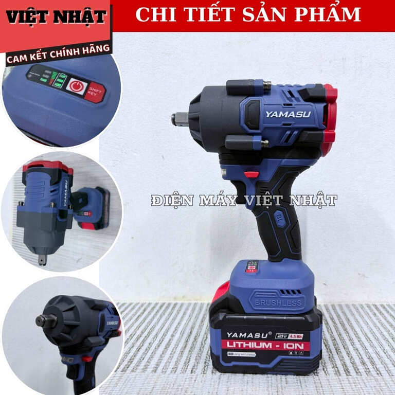 Máy siết bulong Yamasu YMS-M1000BL động cơ không chổi than, lực siết 1000N.m, tốc độ 2150 vòng/phút 5 46