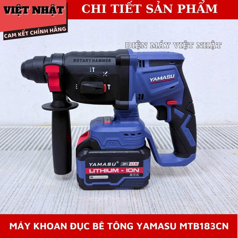 Máy khoan đục bê tông 3 chức năng Yamasu MBT283CN, nòng búa 26mm, tốc độ tải 1650v/p, lực đập 2.8J 5 75