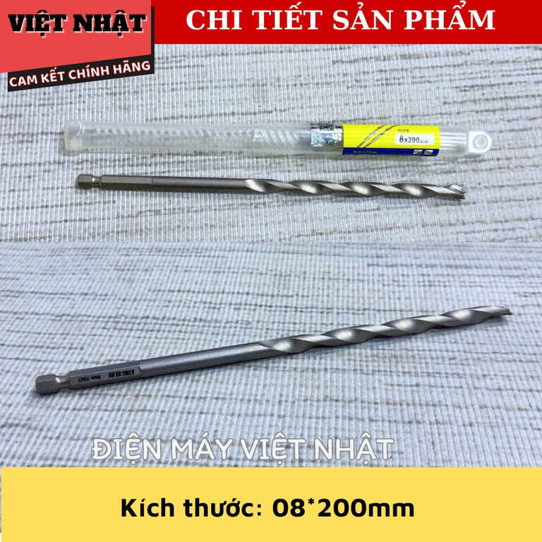 Mũi khoan gỗ chuôi lục giác Kingblue KBX1, đủ kích thước 6*200 - 8*200 - 10*200 - 12*200 5 76