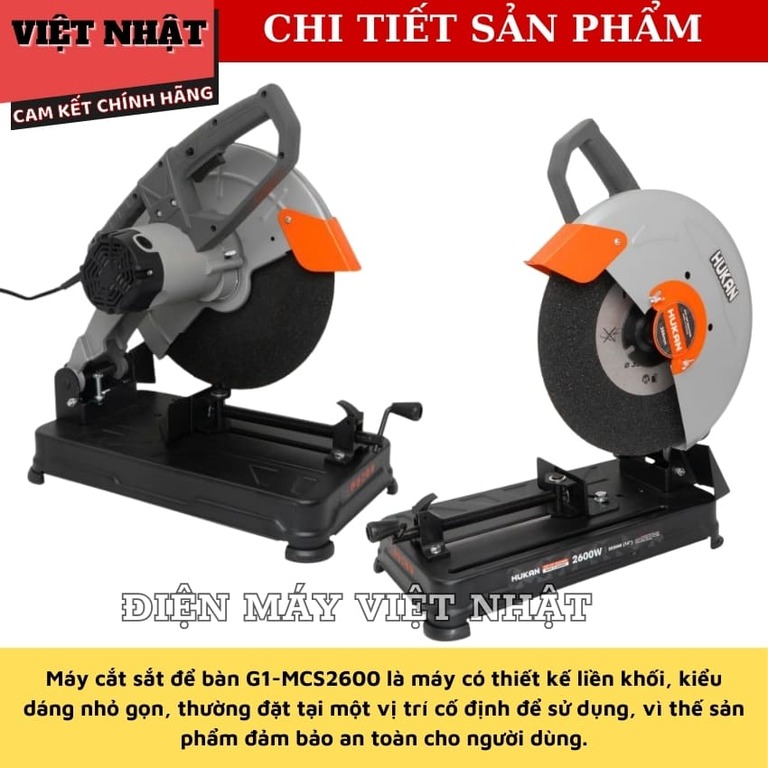 Máy cắt sắt Hukan G1-MCS2600 bảo hành 6 tháng, công suất 2600w, lưỡi cắt 355mm, tốc độ tải 3800v/p 5 93
