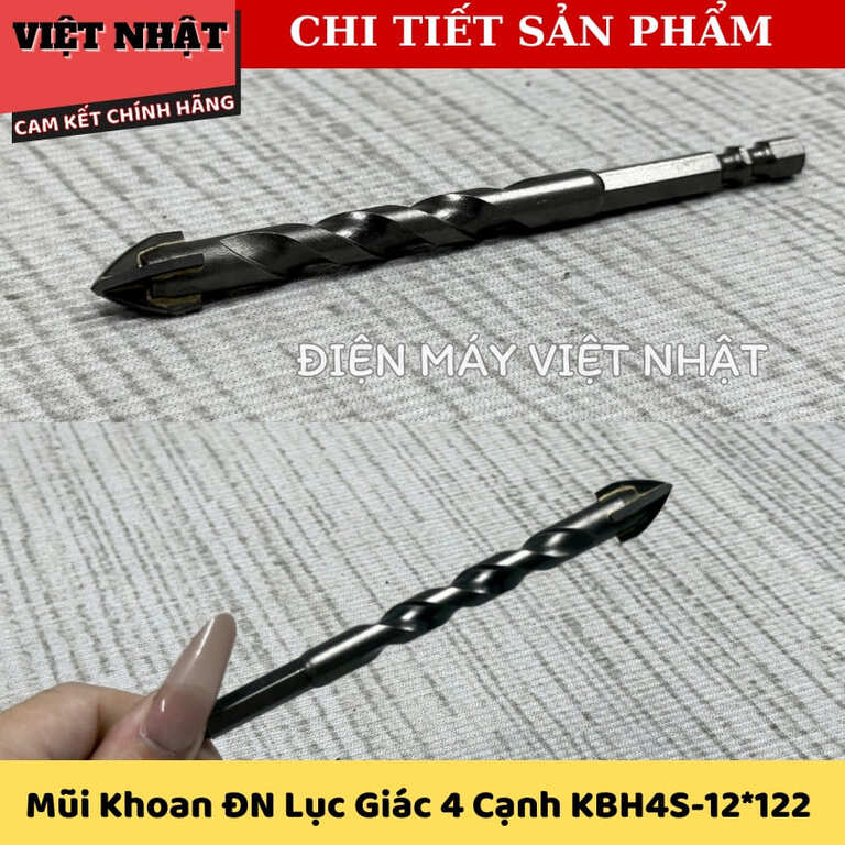 Bộ mũi khoan đa năng lục giác 4 cạnh Kingblue KBH-4S, kích thước 10*123-12*123 6 1