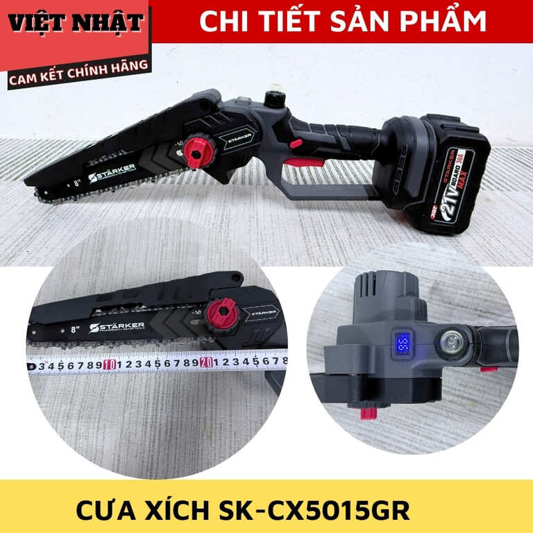 Dụng cụ làm vuòn trên cao Starker SK-PN032VNA SK-CX5015GR SK-PN032GR , 1 máy cưa xích 1 máy cắt cành 1 cần nối dài 6 101