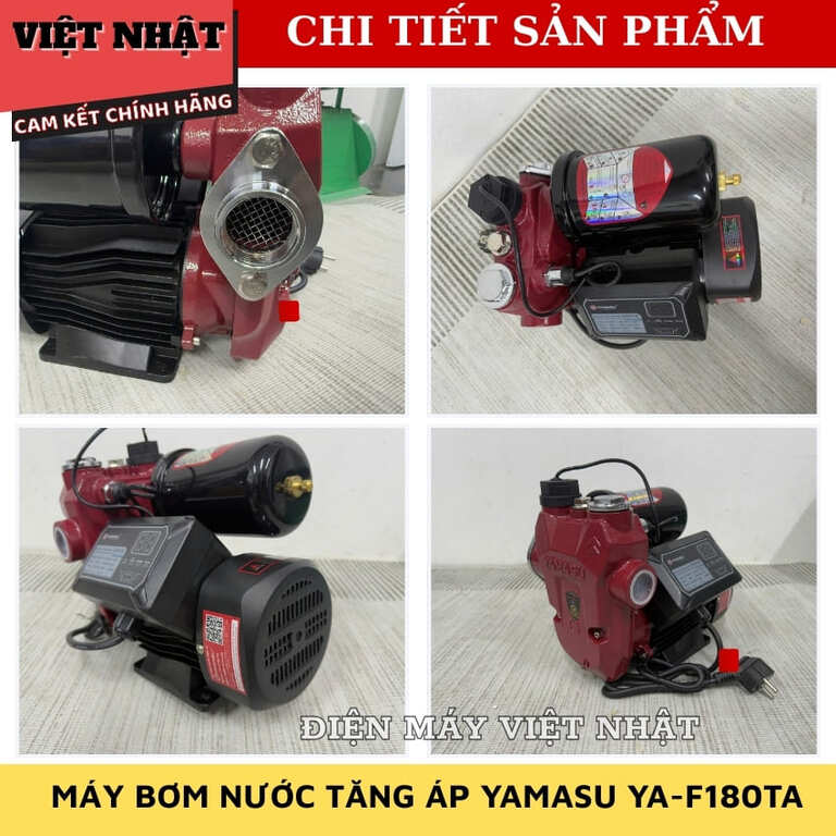 Máy bơm nước tăng áp Yamasu YA-F180TA bảo hành 12 tháng, công suất 150w, chống nước IP44, tốc độ quay 2860RPM 6 113