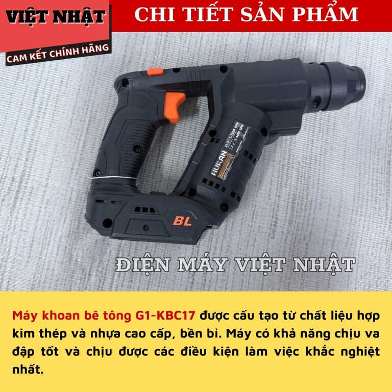 Máy khoan bê tông mini 2 chức năng Hukan G1-KBC17-Điện Máy Việt Nhật 6 20