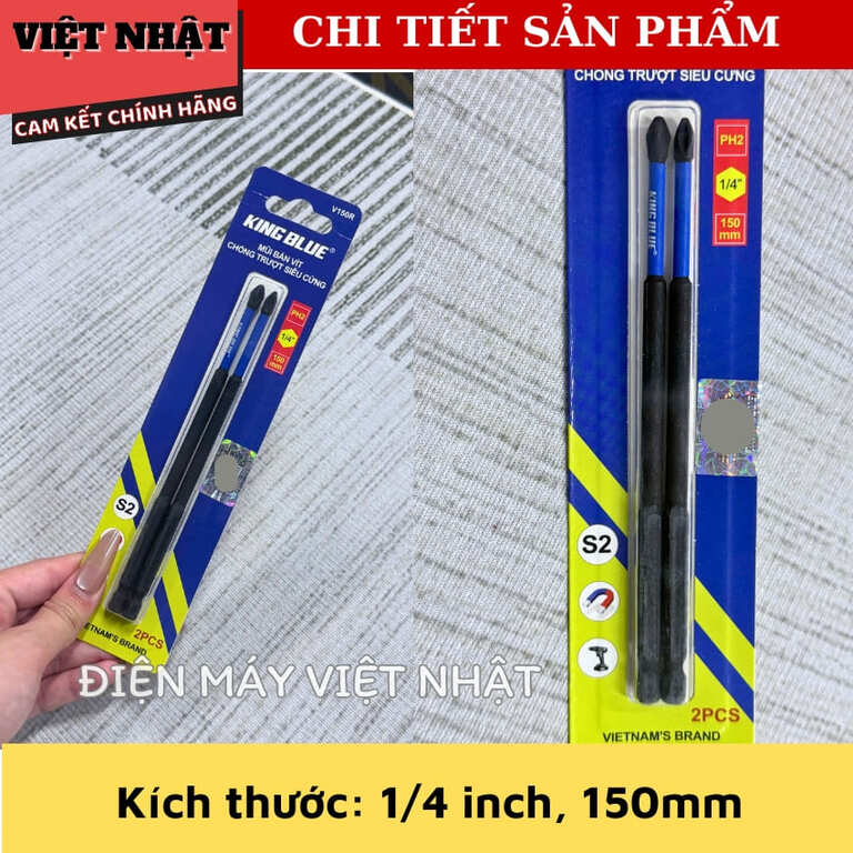 Mũi bắn vít chống trượt Kingblue PH2, kích thước 1/4 inch, V65R-V100R-150R 6 33