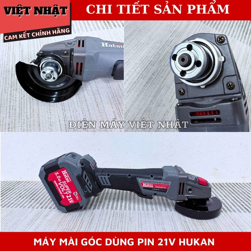 Máy mài Hatsu HS-312 chống khởi động lại, tốc độ tải 8.500v/p, đường kính lưỡi 10mm 6 40