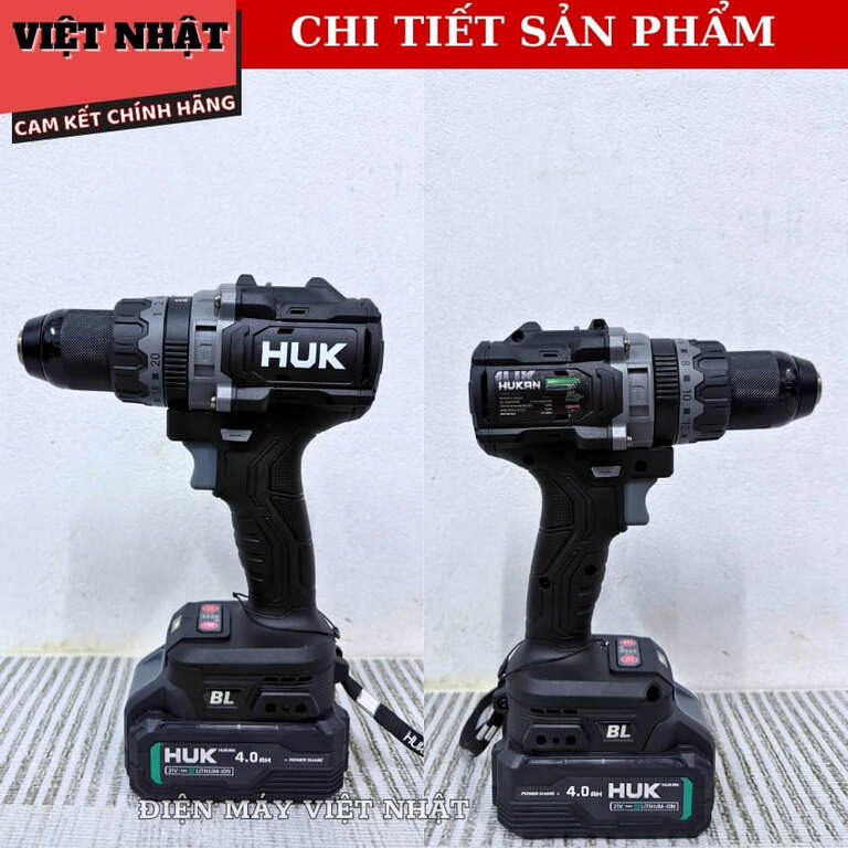Máy khoan Hukan 13mm GEN 3 – G3-F165PRO,lực siết 165N.m, chân pin phổ thông, hàng chính hãng 6 49