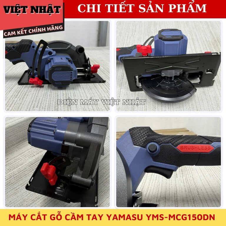 Máy cắt gỗ pin Yamasu MCG150DN, công suất 1000w, tốc độ 5600v/p 6 6