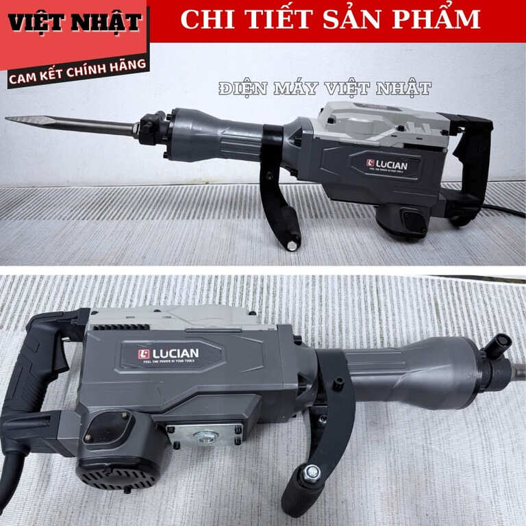Máy đục bê tông Lucian LC-DP6501, tặng 2 mũi đục cao cấp, công suất 1.800w, tốc độ đập 1850BPM 6 63