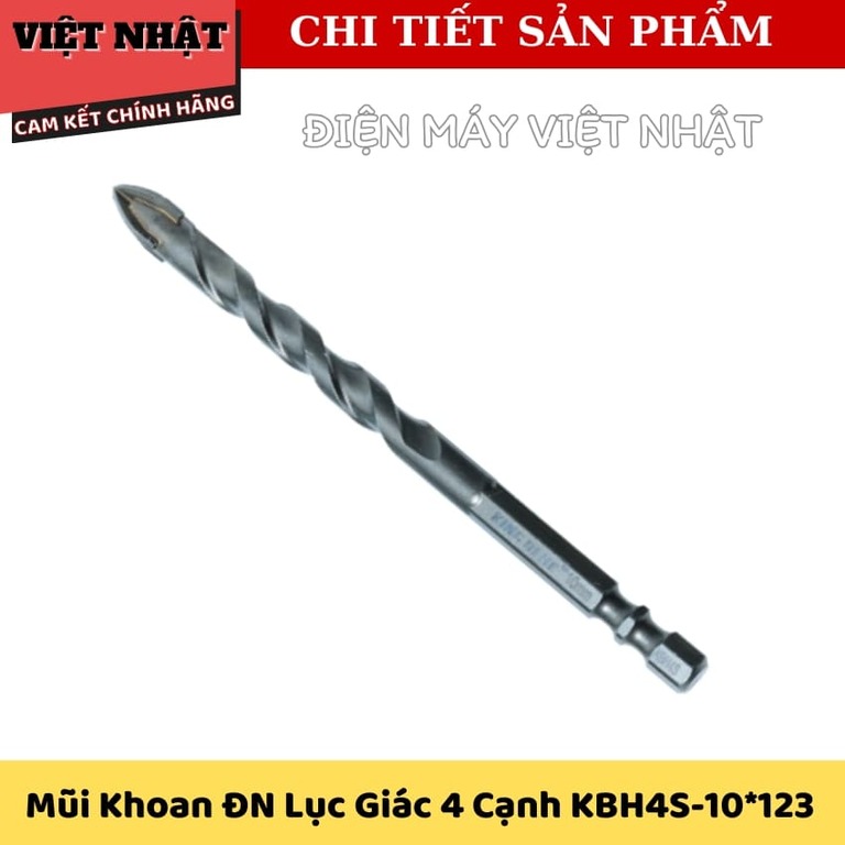 Bộ mũi khoan đa năng lục giác 4 cạnh Kingblue KBH-4S, kích thước 10*123-12*123 7 1