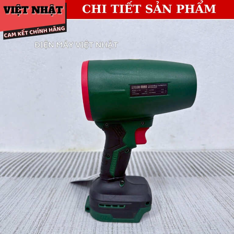 Máy thổi phản lực Pin 21V Greekman GRM778,Công suất: 1080W,Tốc độ không tải: Lên đến 50.000 vòng/phút,Tốc độ gió: 70m/s,Áp lực gió: 1600G. 7 30