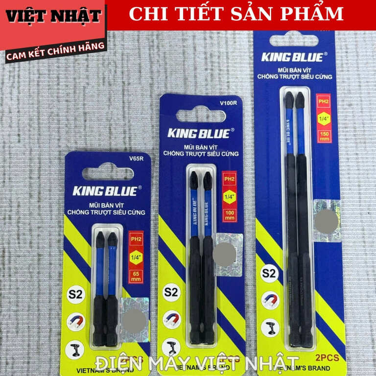 Mũi bắn vít chống trượt Kingblue PH2, kích thước 1/4 inch, V65R-V100R-150R 7 33