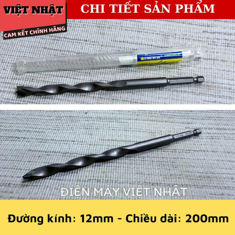 Mũi khoan gỗ chuôi lục giác Kingblue KBX1, đủ kích thước 6*200 - 8*200 - 10*200 - 12*200 7 76