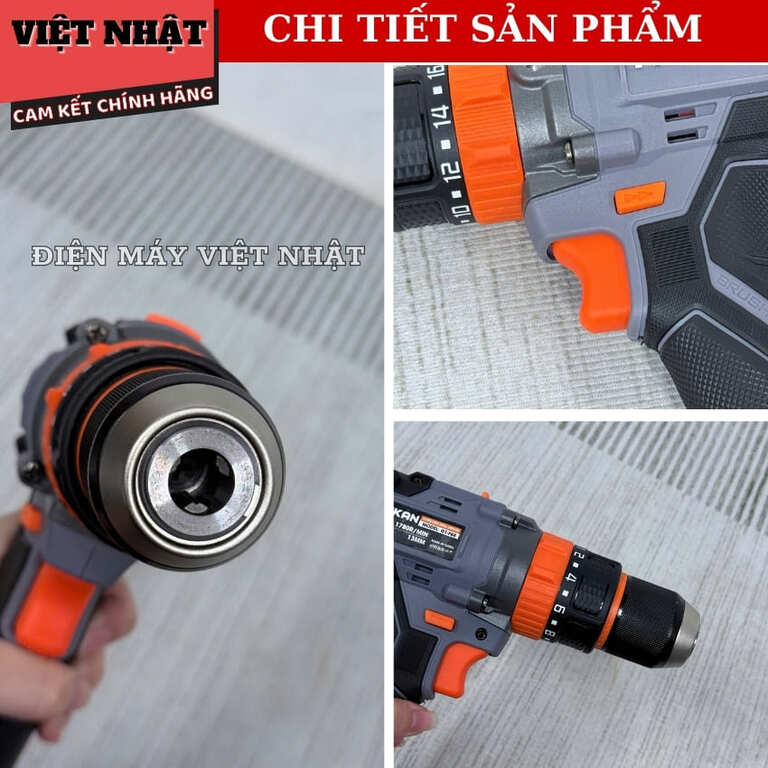 Máy khoan Hukan G1-F88 động cơ không chổi than, lực siết 90N.m, tốc độ 1780v/p, đầu kẹp 13mm, bảo hành 6 tháng 7 83