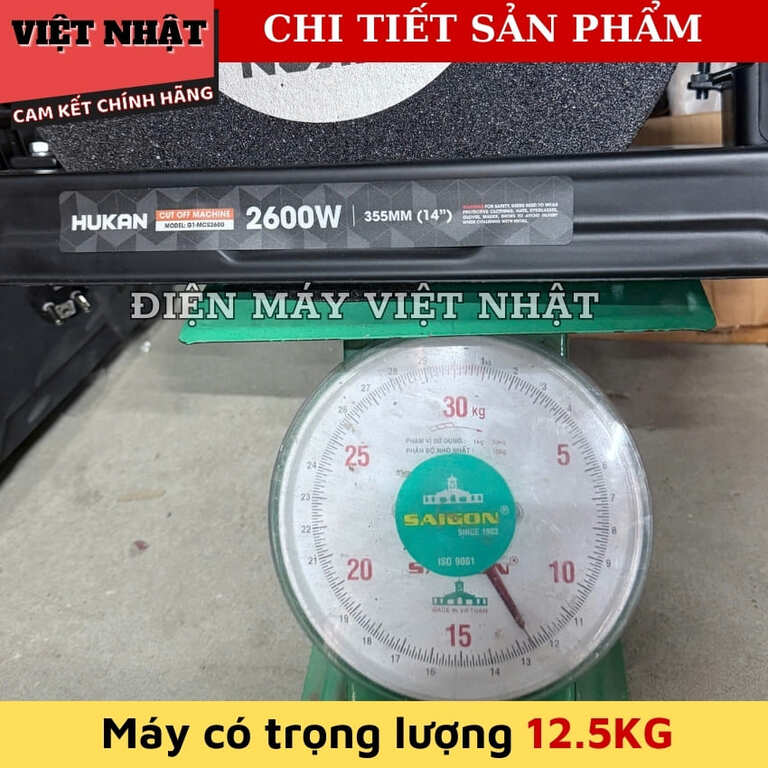 Máy cắt sắt Hukan G1-MCS2600 bảo hành 6 tháng, công suất 2600w, lưỡi cắt 355mm, tốc độ tải 3800v/p 7 92