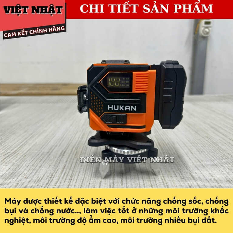 Máy cân bằng laser 12 tia xanh Hukan G1-LS12-G4, x2 pin lớn, khung kính xoay 360 độ 8 1
