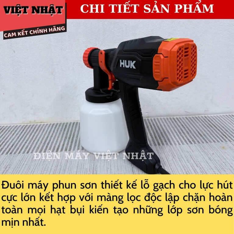Máy phun sơn điện Hukan G3-PSD1411, dung tích bình 14ML, công suất 900w, 4 vòi súng phun 8 14