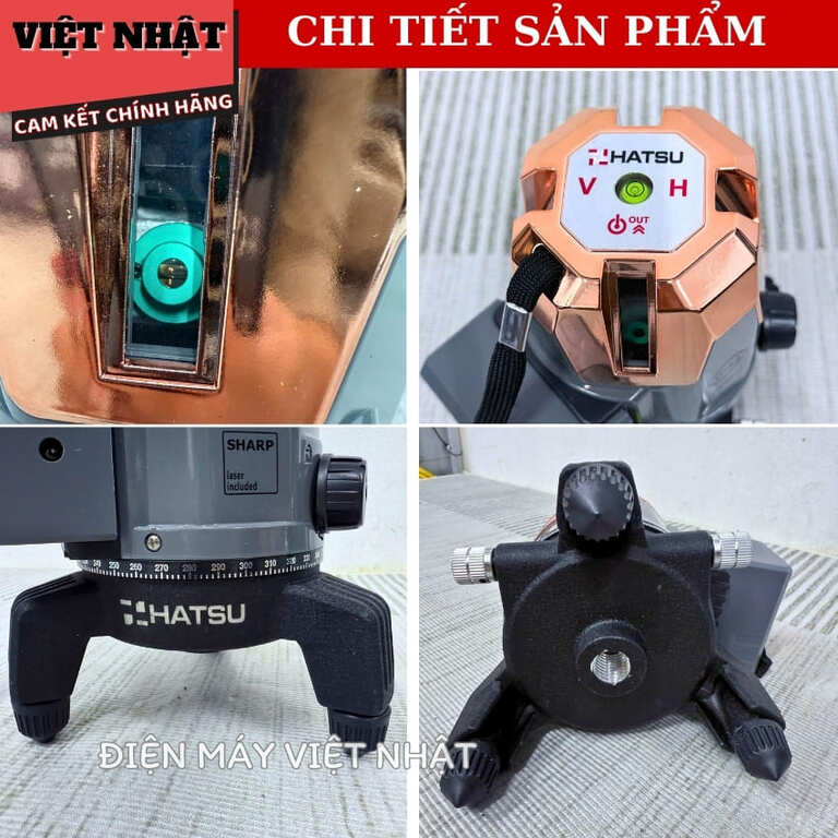 Máy cân bằng laser 5 tia xanh Hatsu HS-LX460 khoá trục 2 bên 8 65