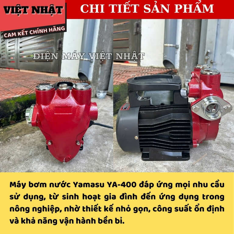 Máy bơm nước Yamasu YA-400 công suất 400w, hút sâu 9m, lưu lượng 2.5 M3/H, bảo hành 6 tháng 8 77