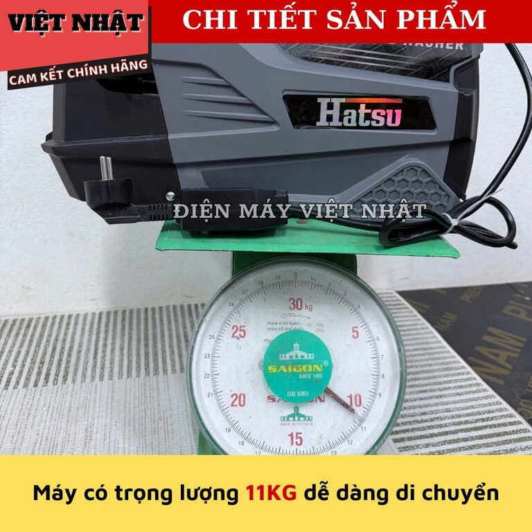 Máy rửa xe điện Hatsu HS68, công suât 3.500w, sử dụng motor lõi đồng-át chống giật 9 23