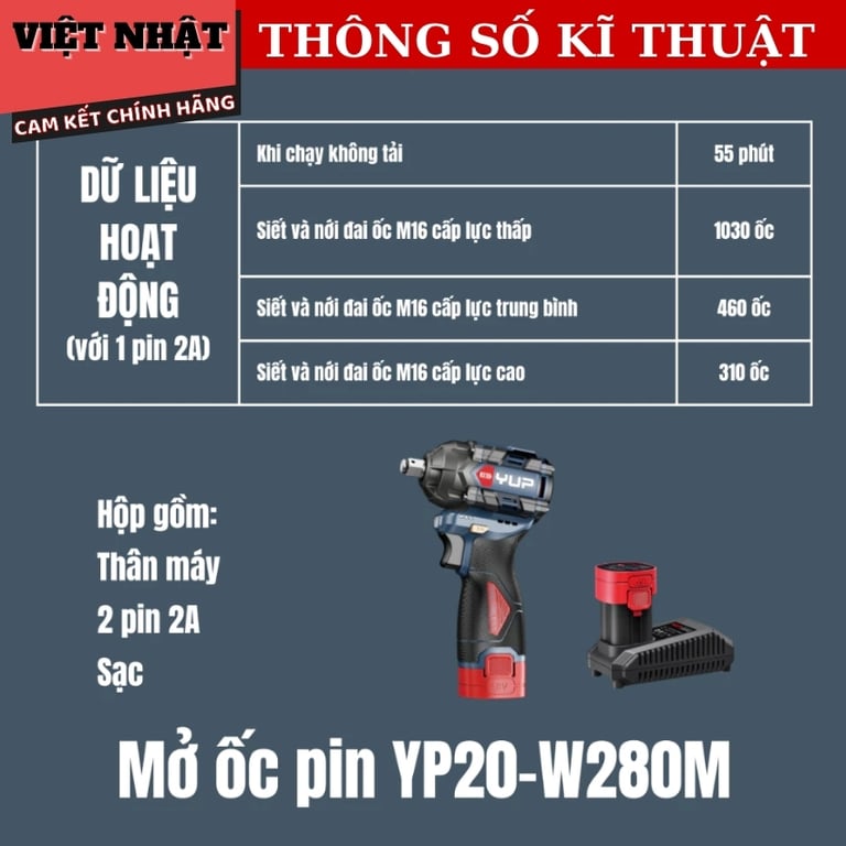 Máy bulong pin YUPAI YP16 W280A Bulong yup w280a 4